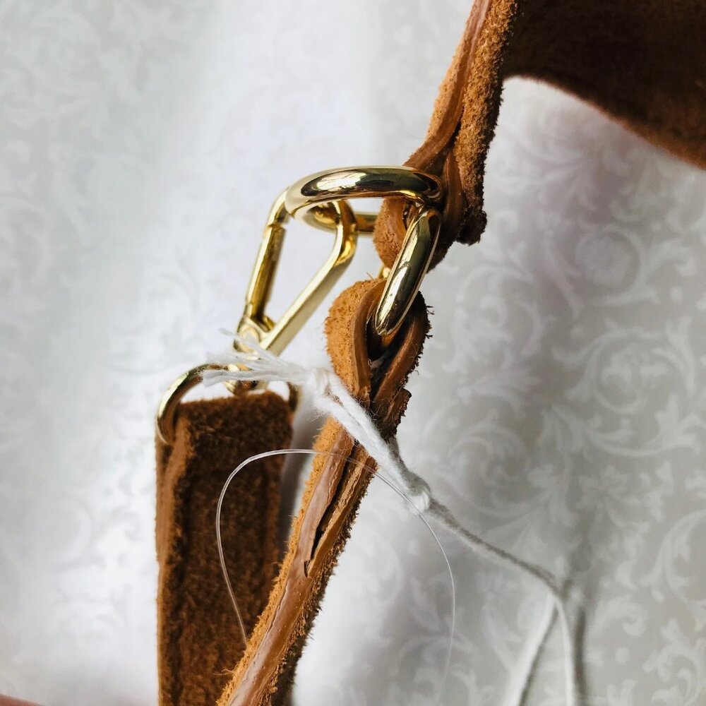 Viola Castellani  Double Compartment Suede  Turn Lock  Shoulder /Crossbody  Bag - Picture 12 of 12